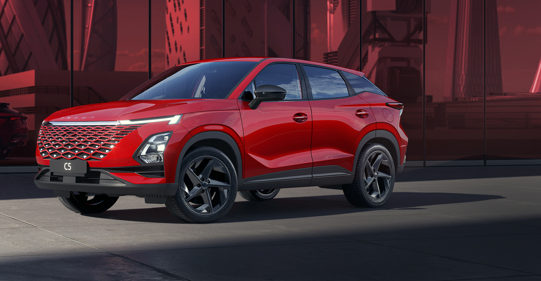 Встречайте кроссовер OMODA С5 в красном цвете в Корс Коломна