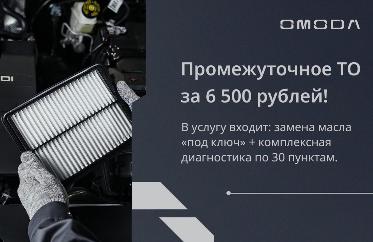 Название акции – Промежуточное ТО за 6 500 рублей! 