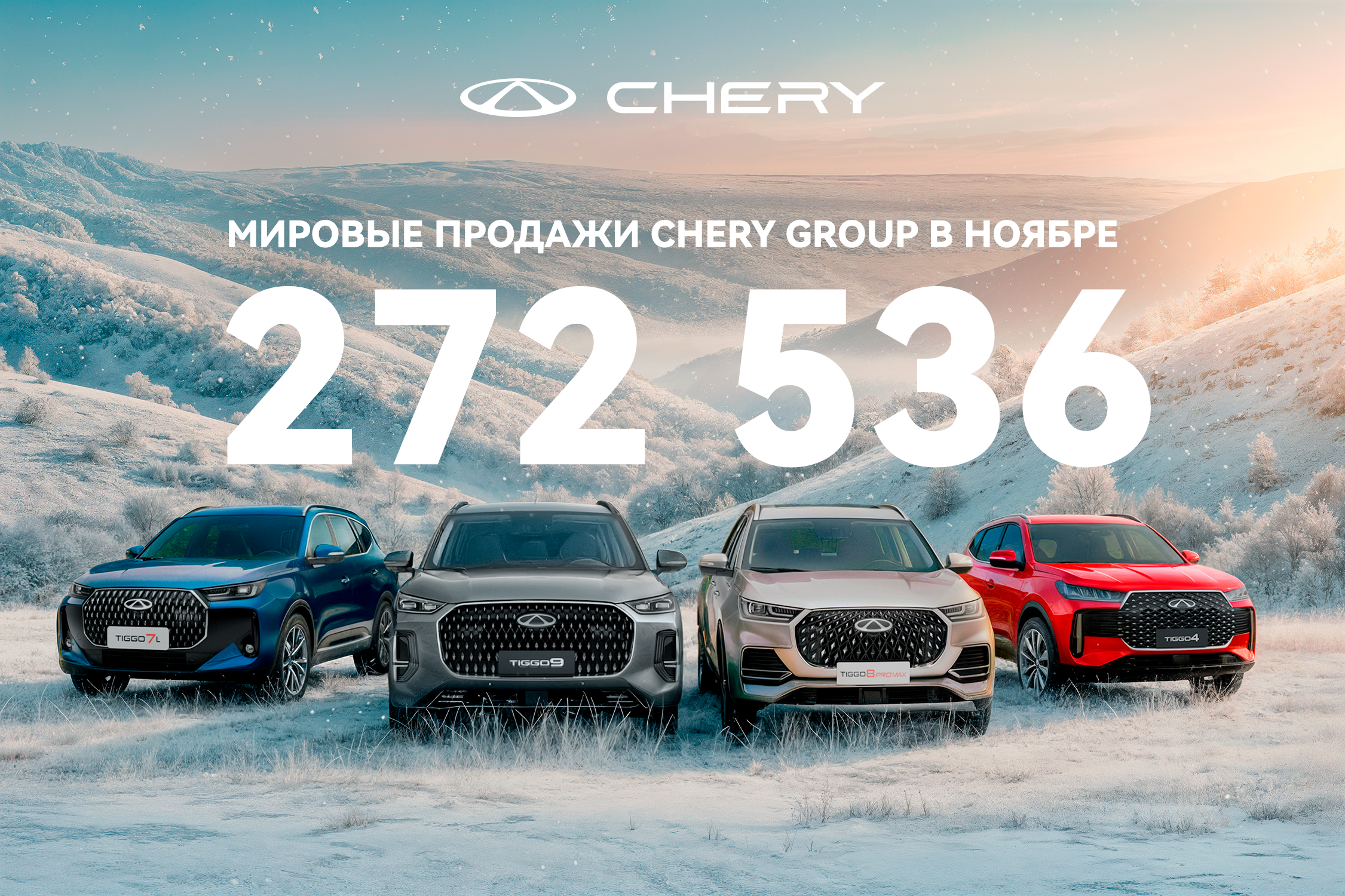CHERY обновляет рекорды: более 800 000 NEV за 11 месяцев
